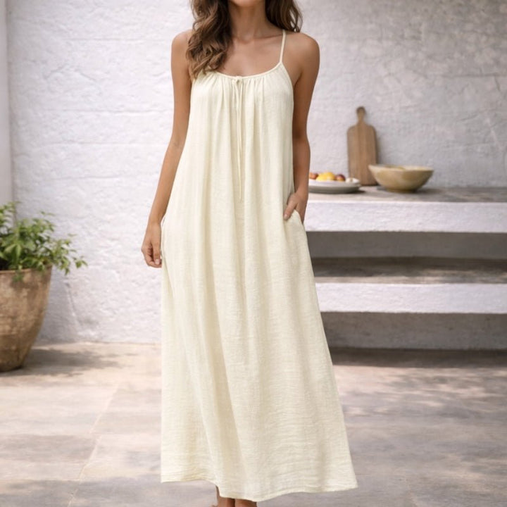 Festliches Kleid aus Leinen für Damen in Maxilänge (12)