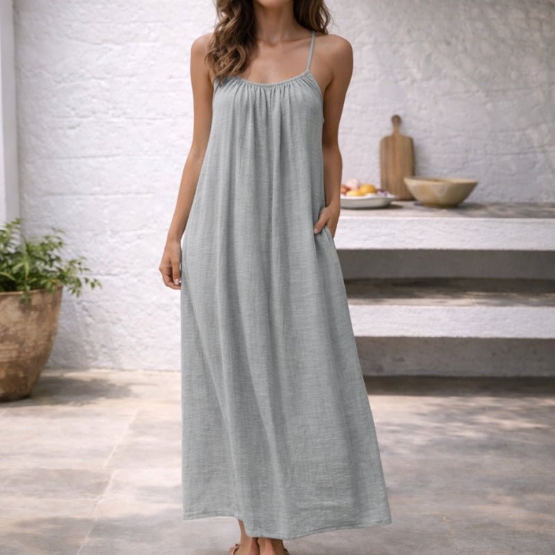 Festliches Kleid aus Leinen für Damen in Maxilänge (14)
