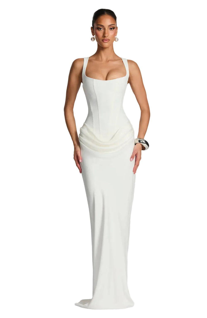 Festliches Maxikleid für Damen Hochzeitsgäste in Weiß