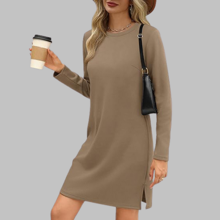 Festliches Minikleid für Herbst-Hochzeitsgäste in Khaki
