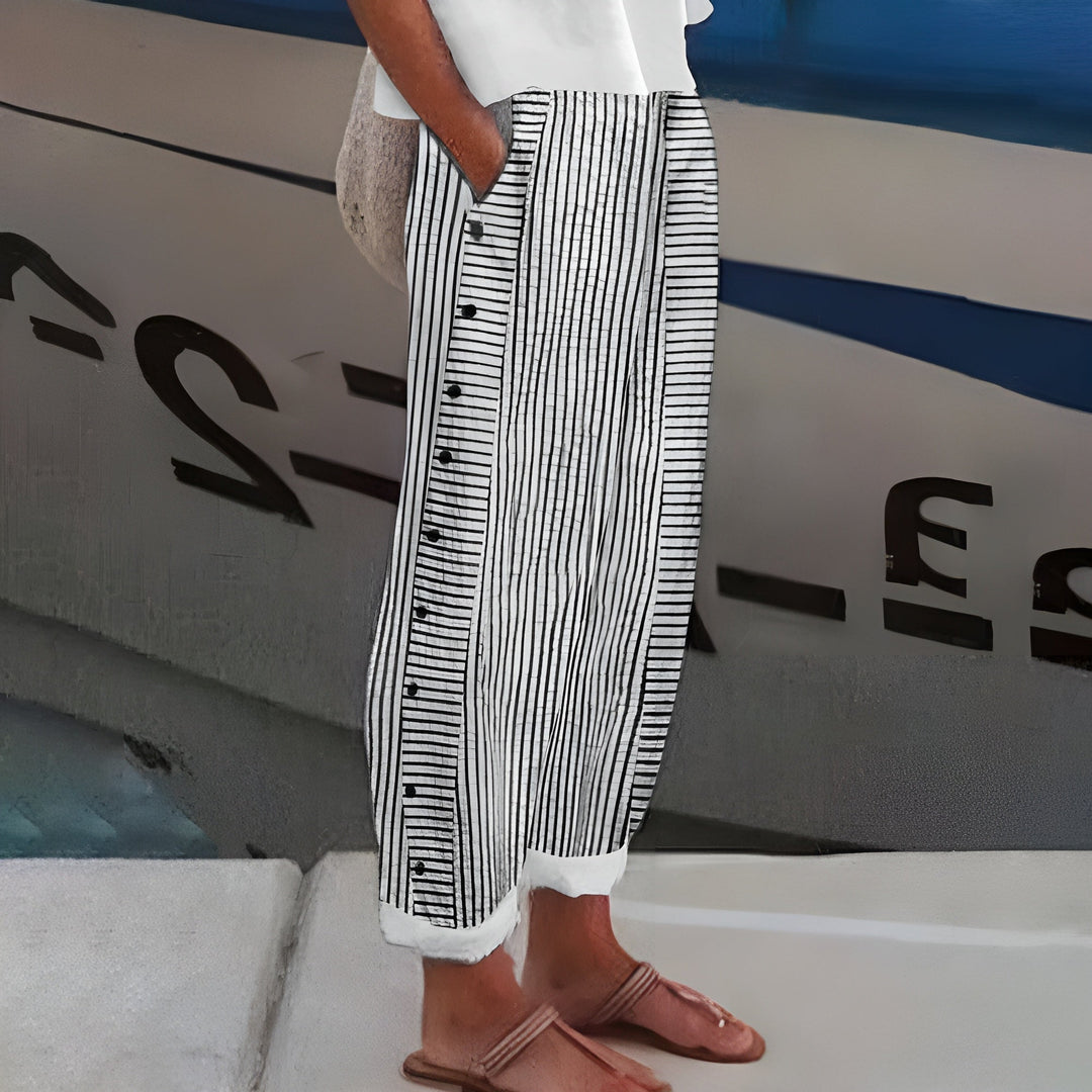 Mila Leinenhose mit elastischem Bund foto 2