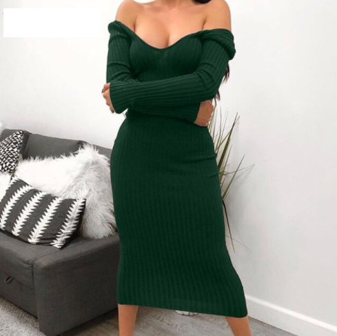 Figurbetontes Damen Strickkleid für den Herbst (3)