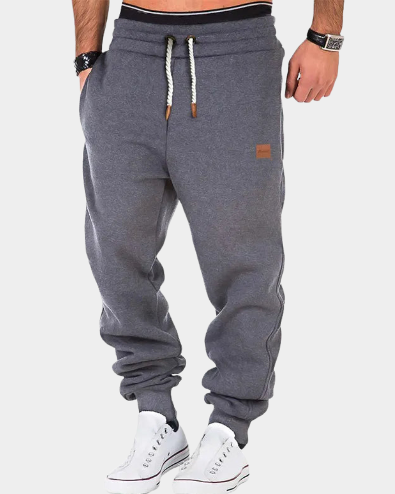 Flexible Herren Jogginghose mit verstellbarem Bund in Dunkelgrau
