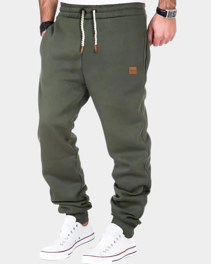 Flexible Herren Jogginghose mit verstellbarem Bund in Dunkelgrün