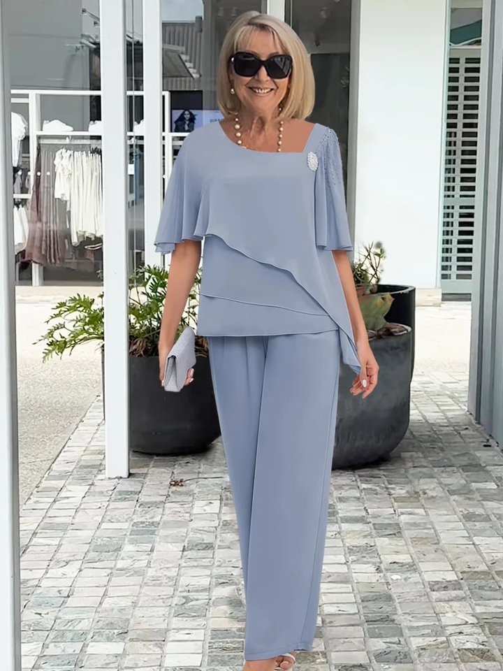 Fließendes Damen Set für elegante Anlässe in Blau