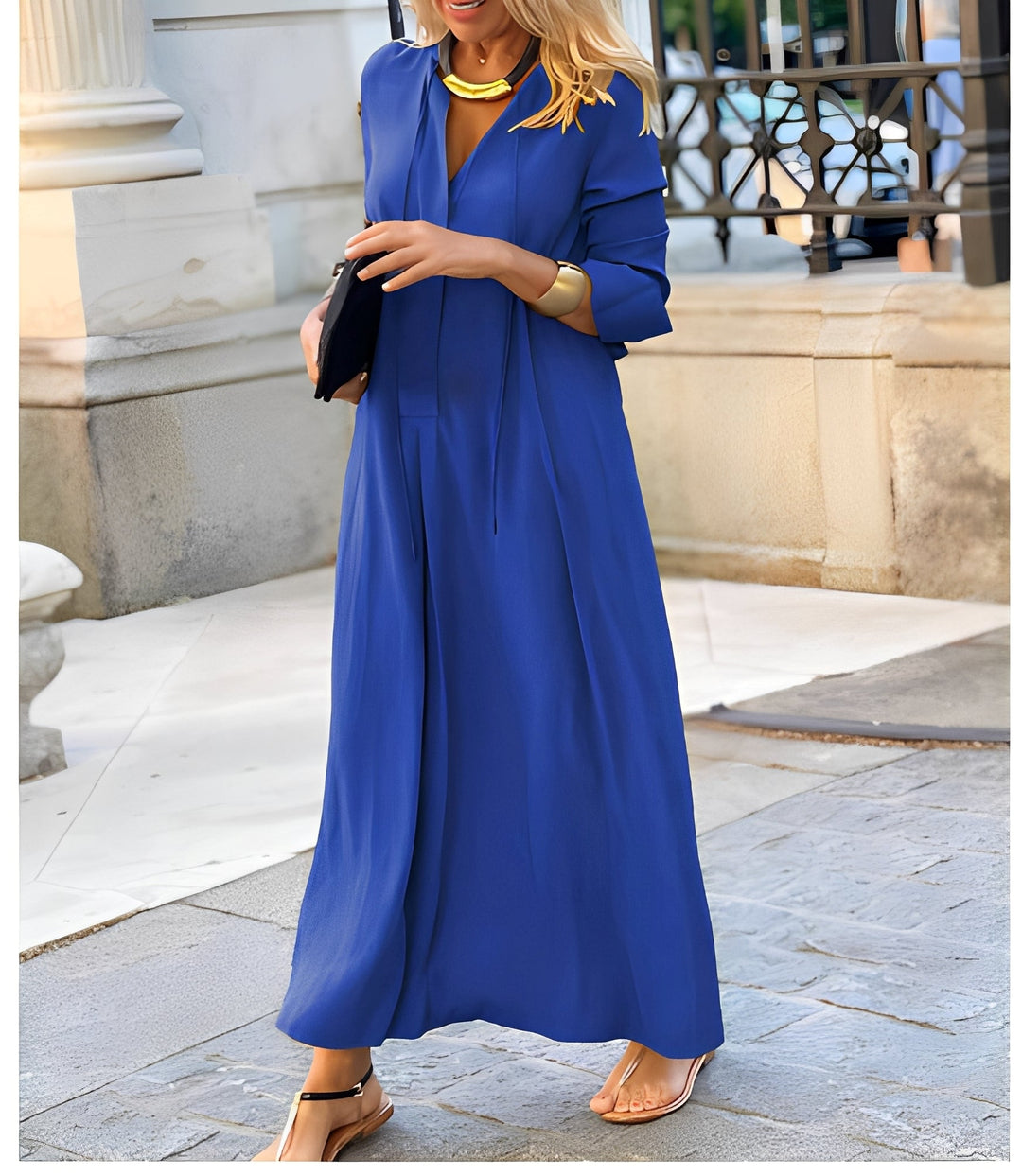 Fließendes Maxikleid für den Alltag in Blau