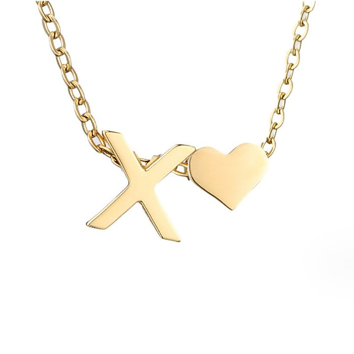 Zeitlose Initialen Halskette mit Herz Charm