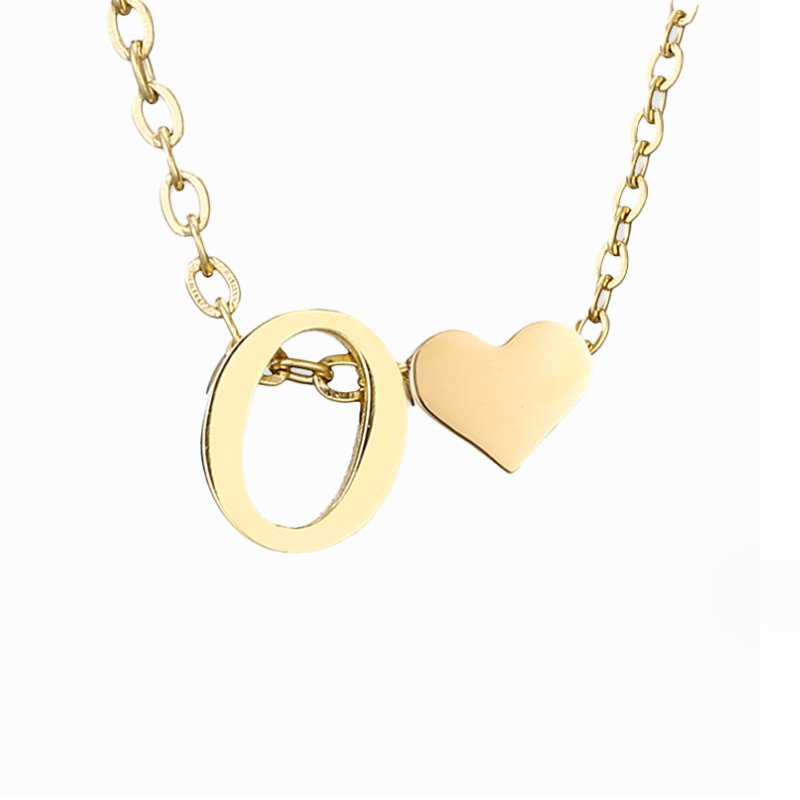 Zeitlose Initialen Halskette mit Herz Charm