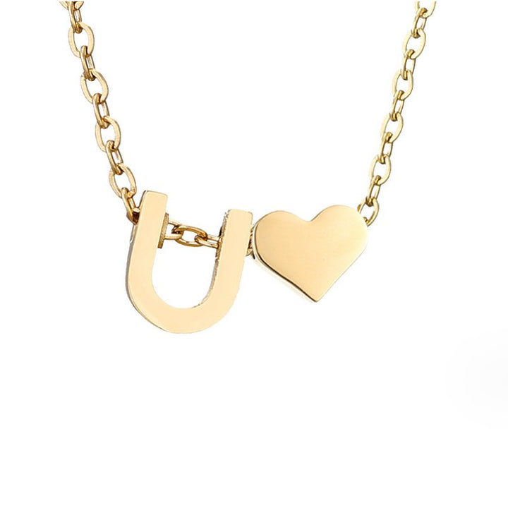 Zeitlose Initialen Halskette mit Herz Charm
