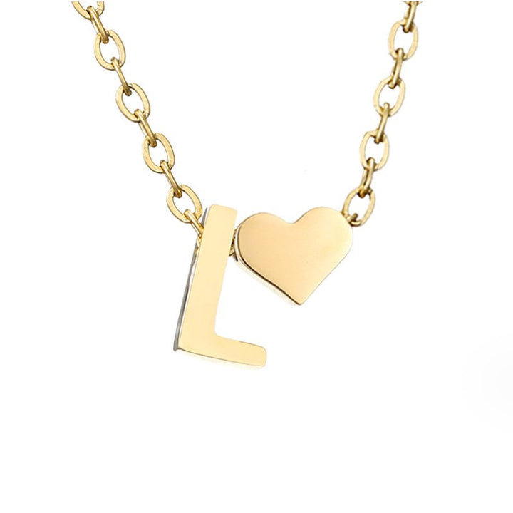 Zeitlose Initialen Halskette mit Herz Charm