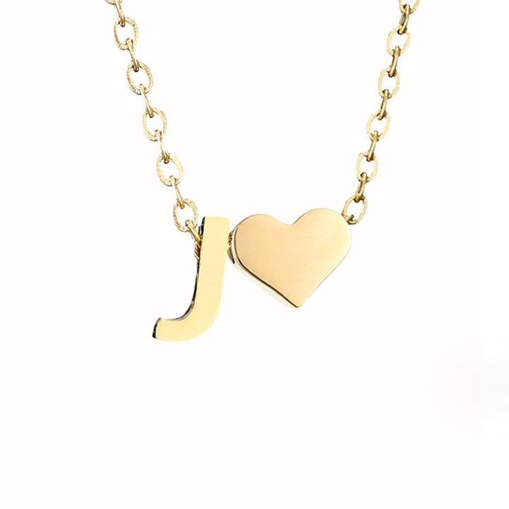 Zeitlose Initialen Halskette mit Herz Charm