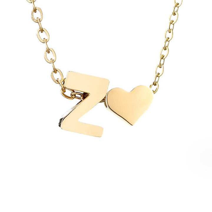 Zeitlose Initialen Halskette mit Herz Charm