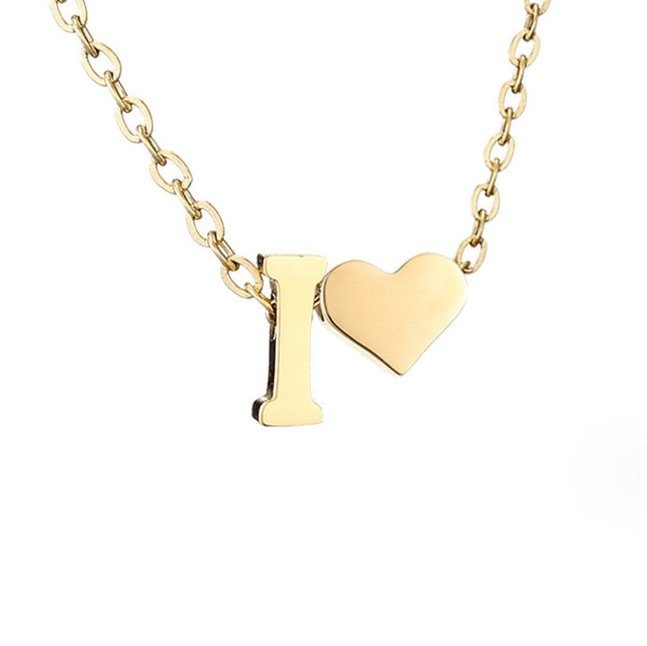 Zeitlose Initialen Halskette mit Herz Charm