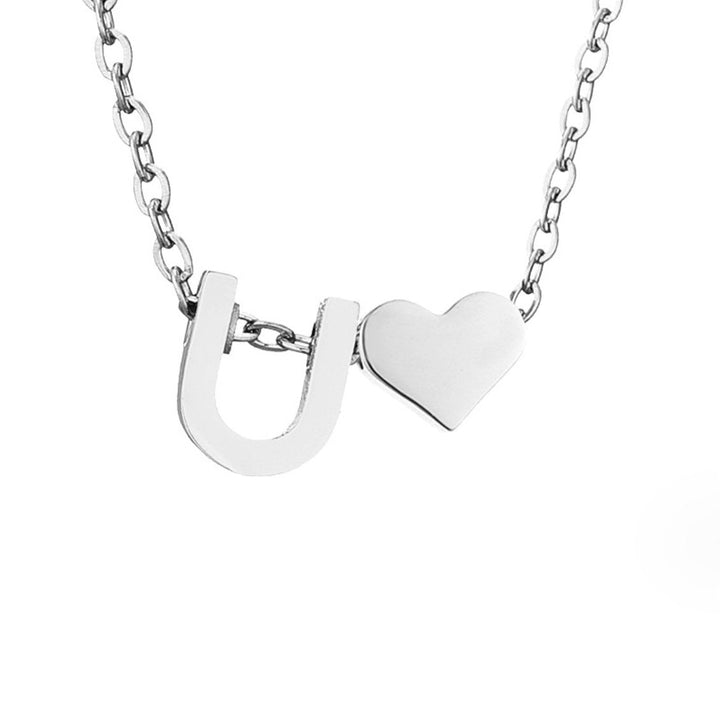 Zeitlose Initialen Halskette mit Herz Charm