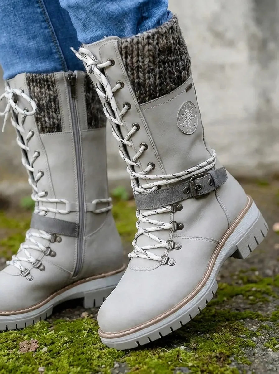 Gefütterte Damen Stiefel Wasserdicht Wadenlänge (2)