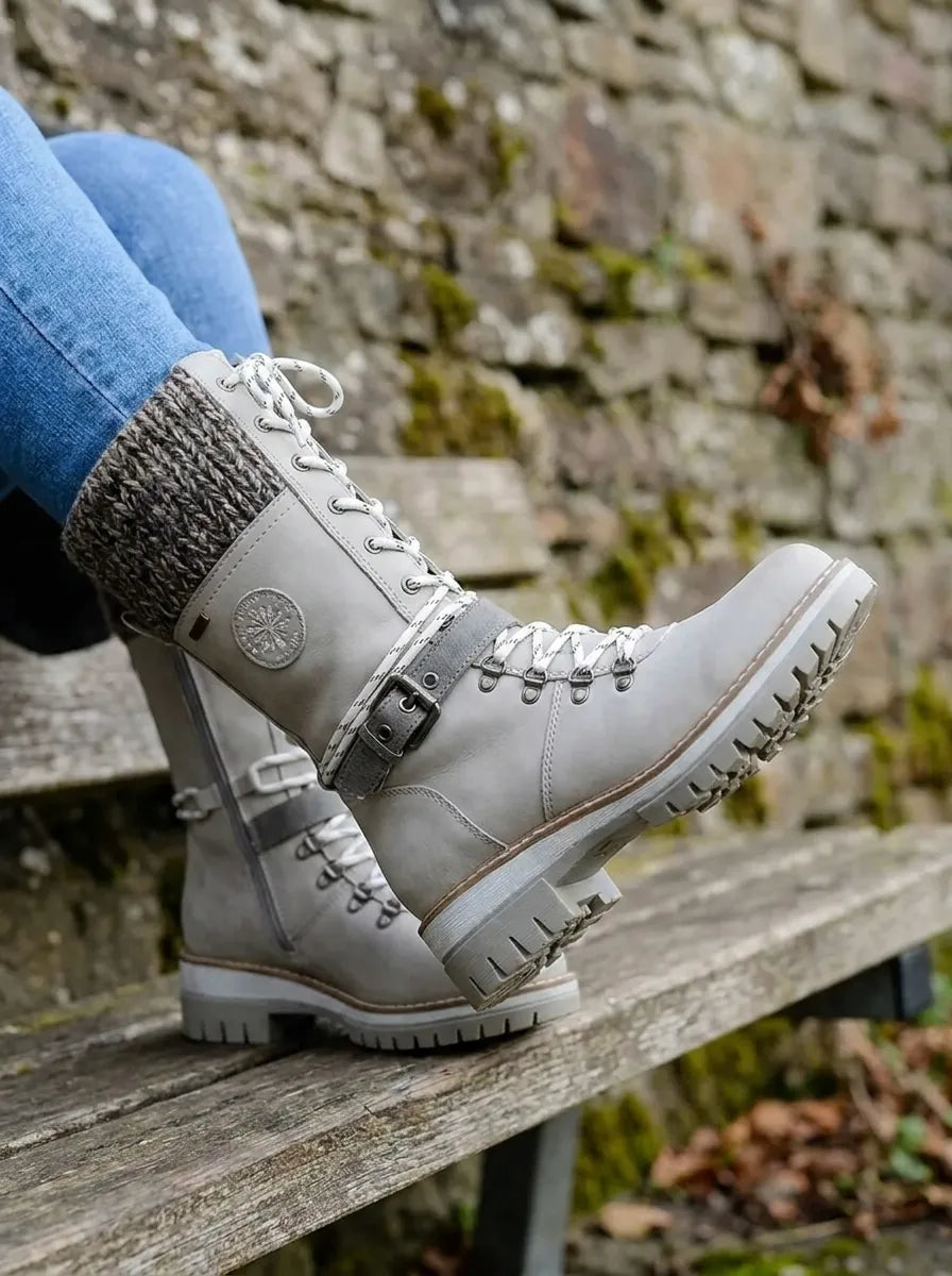 Gefütterte Damen Stiefel Wasserdicht Wadenlänge (3)