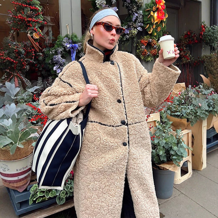 Gemütliche Winterjacke Damen mit Teddy-Kunstfell
