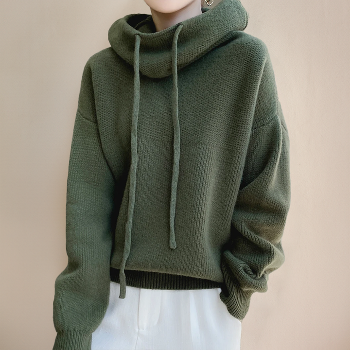 Gemütlicher Damen Pullover mit Schalkragen für Herbst (5)