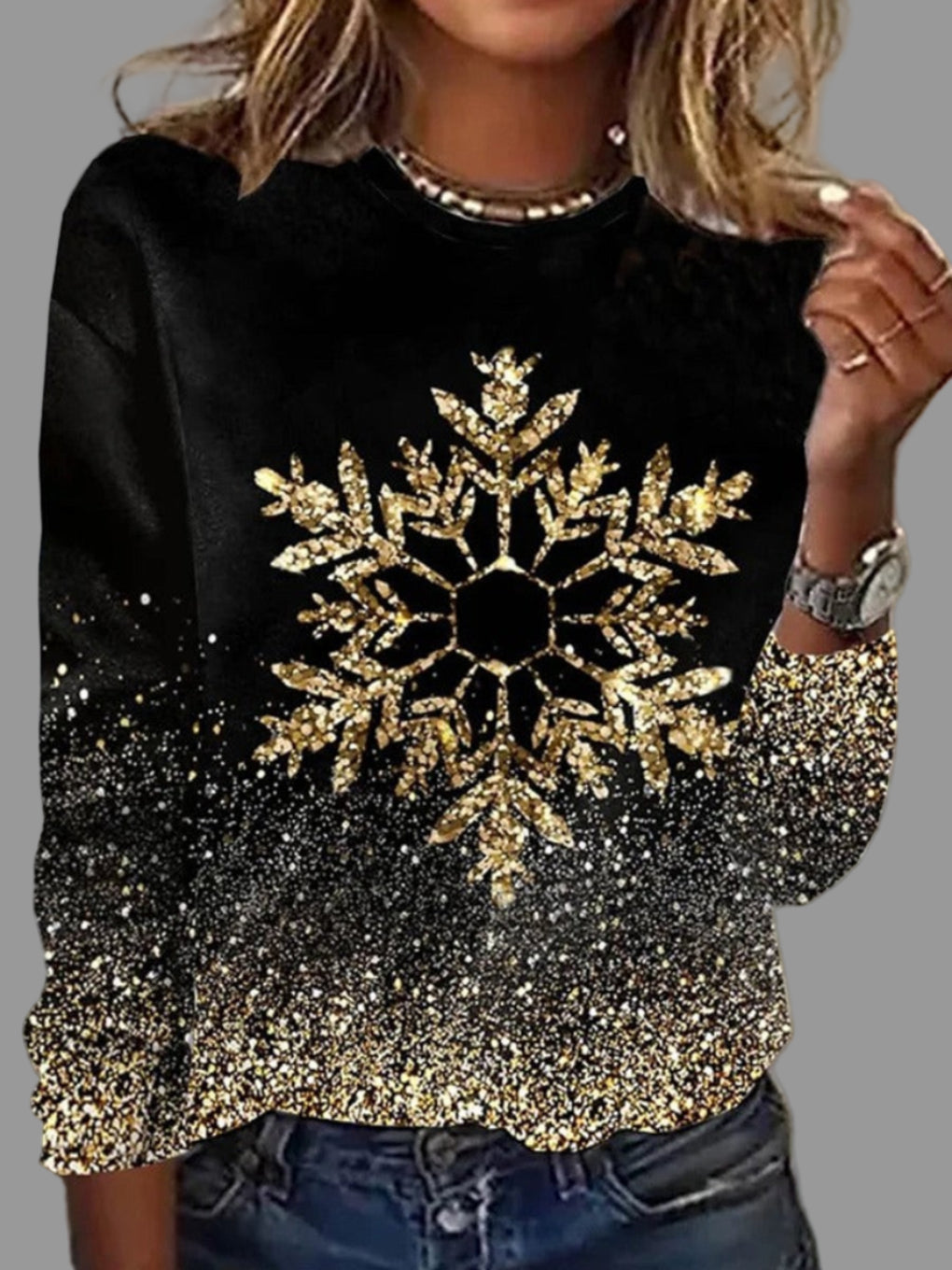 Gemütlicher Norweger Pullover Damen im Herbst in Goldfarben