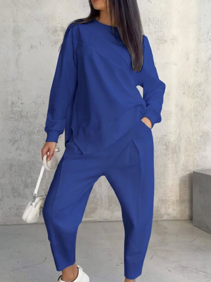 Gemütliches Damen Freizeit-Set in Blau