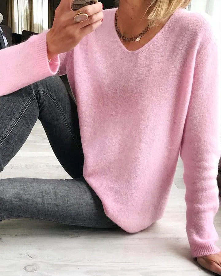 Gemütliches Damen Sweatshirt aus Baumwolle zum Alltag in Rosa