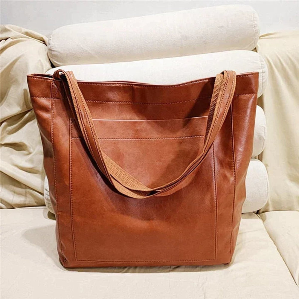 Geräumige Klassische Damen Leder Laptoptasche (2)