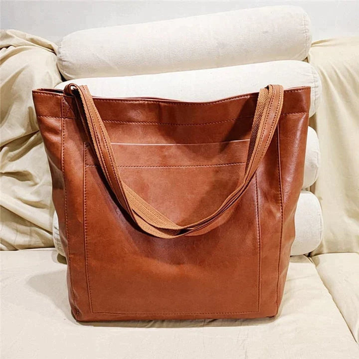 Geräumige Klassische Damen Leder Laptoptasche (2)