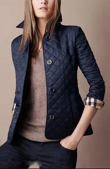 Gesteppte Damen Winterjacke im Klassischen Stil in Blau