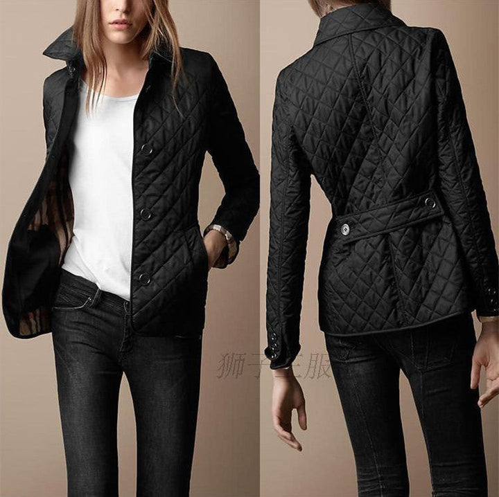 Gesteppte Damen Winterjacke im Klassischen Stil in Schwarz