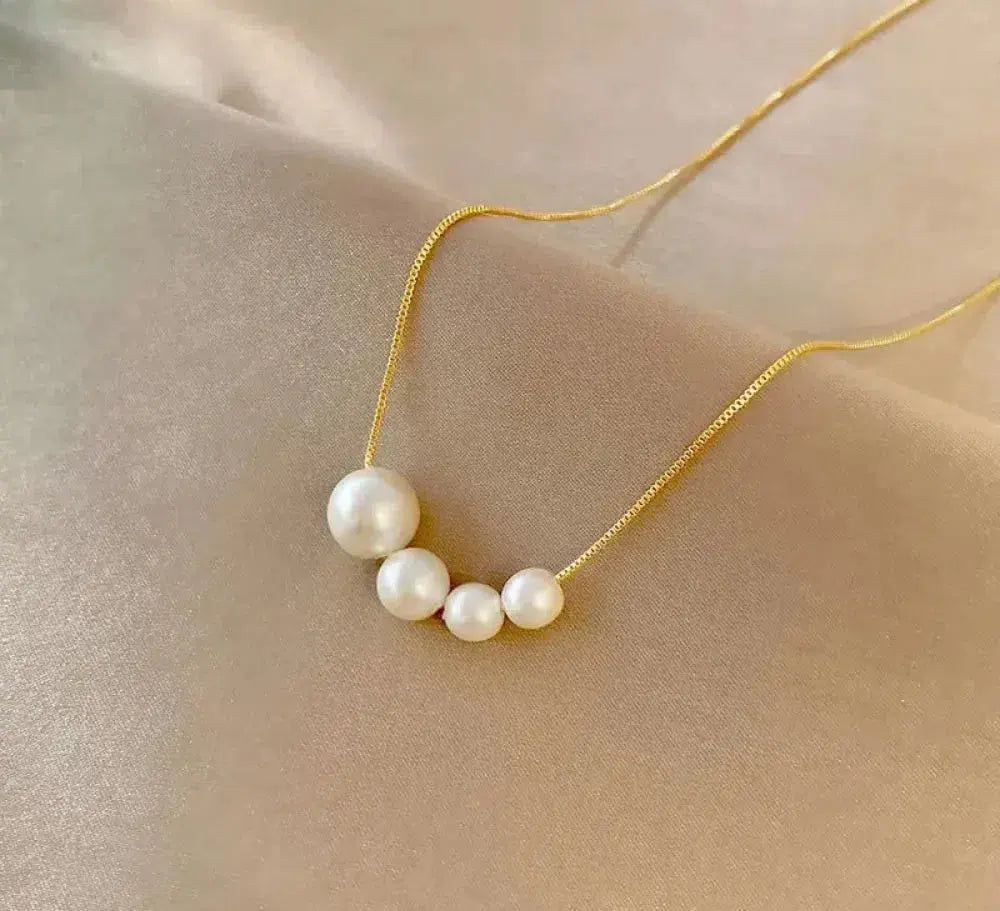 Goldkette élégante avec Süßwasserperlen