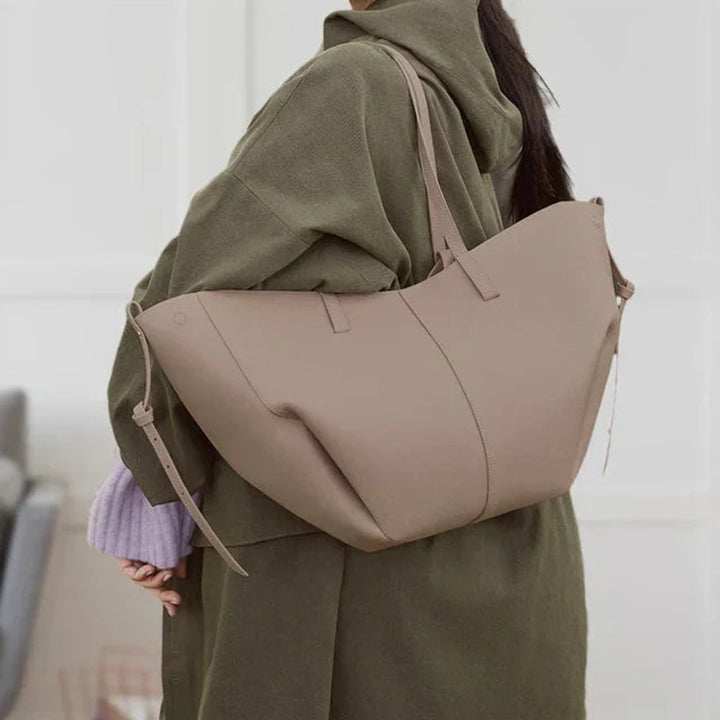 Große Damen Vintage Kunstleder Laptoptasche in Grau