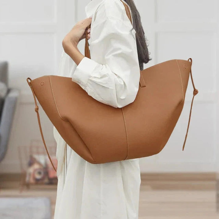 Große Damen Vintage Kunstleder Laptoptasche in Kamel