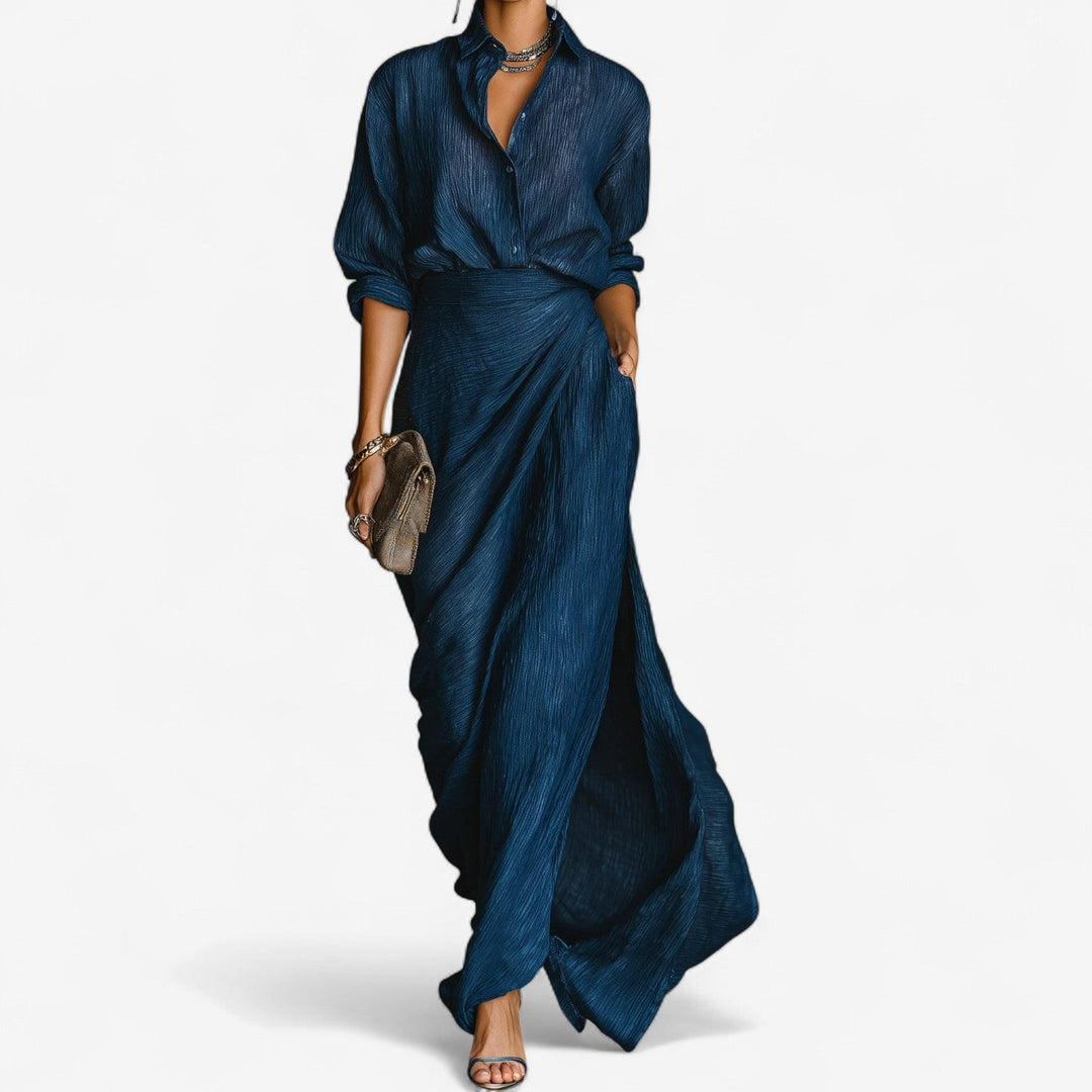 Helena™ Elegantes Maxi-Herbstkleid