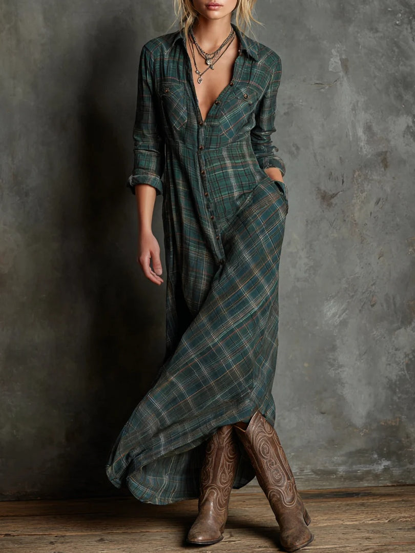 Herbst-Kleid Midi elegant geschnitten