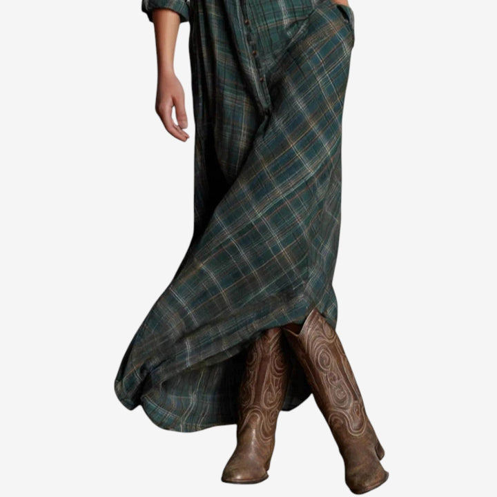 Herbst-Kleid Midi elegant geschnitten (4)
