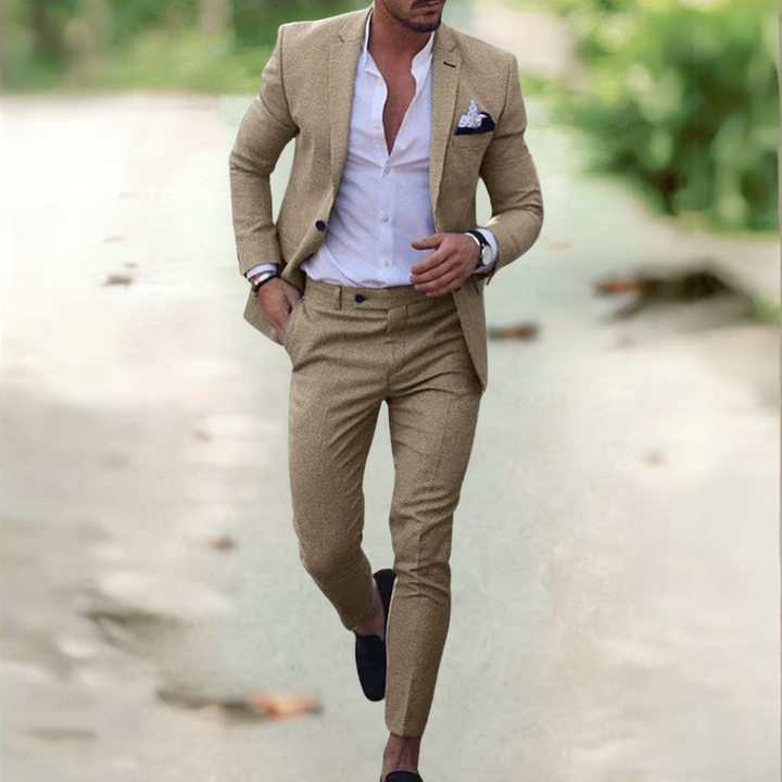 Herren Anzug mit hochwertiger Hose im Business-Look in Beige