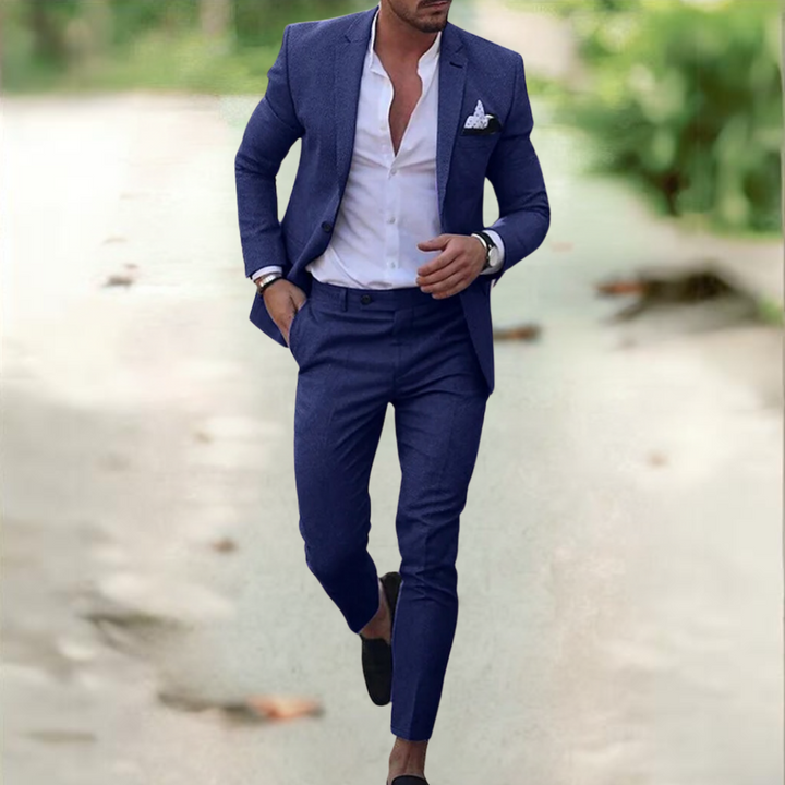 Herren Anzug mit hochwertiger Hose im Business-Look in Dunkelblau