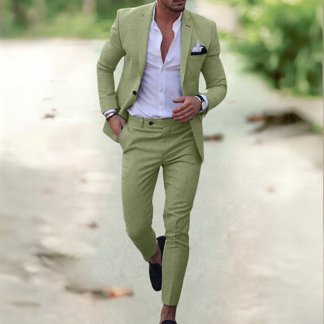 Herren Anzug mit hochwertiger Hose im Business-Look in Grün