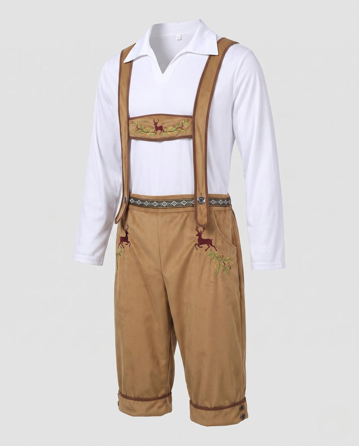 Herren Authentische Lederhose zum Oktoberfest in Braun