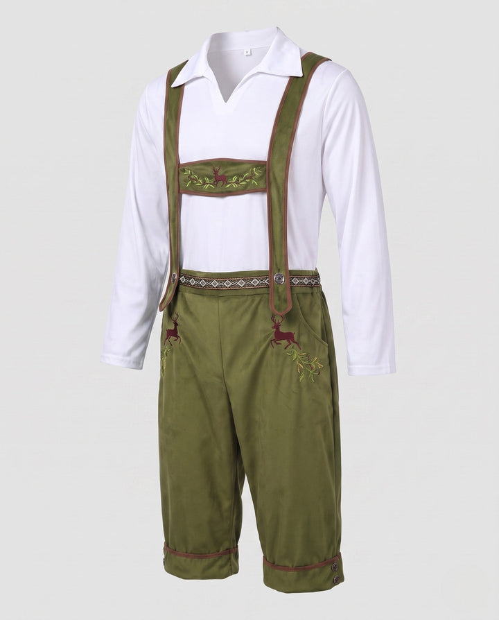 Herren Authentische Lederhose zum Oktoberfest in Grün