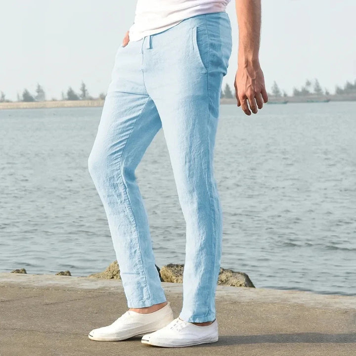 Herren Baumwoll-Leinen Hose mit gerader Passform (7)