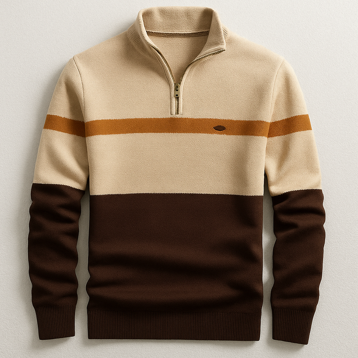 Herren Baumwoll Pullover zum Schichten in Braun Creme