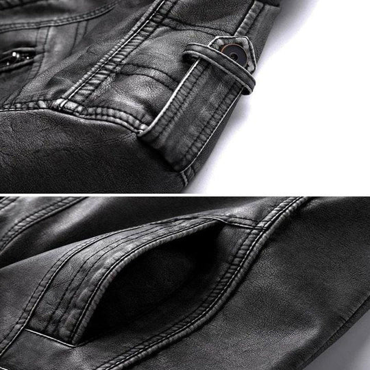Herren Bikerjacke aus Leder für Herbst