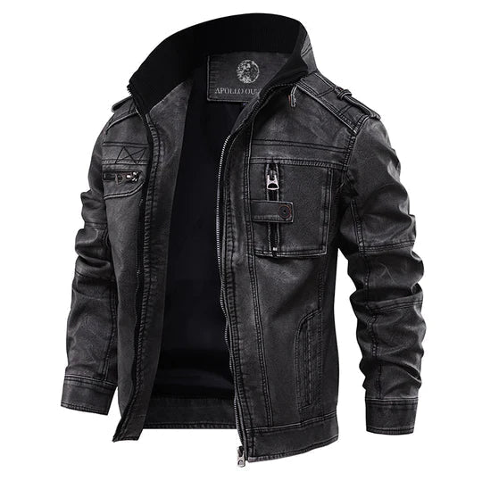 Herren Bikerjacke aus Leder für Herbst (2)
