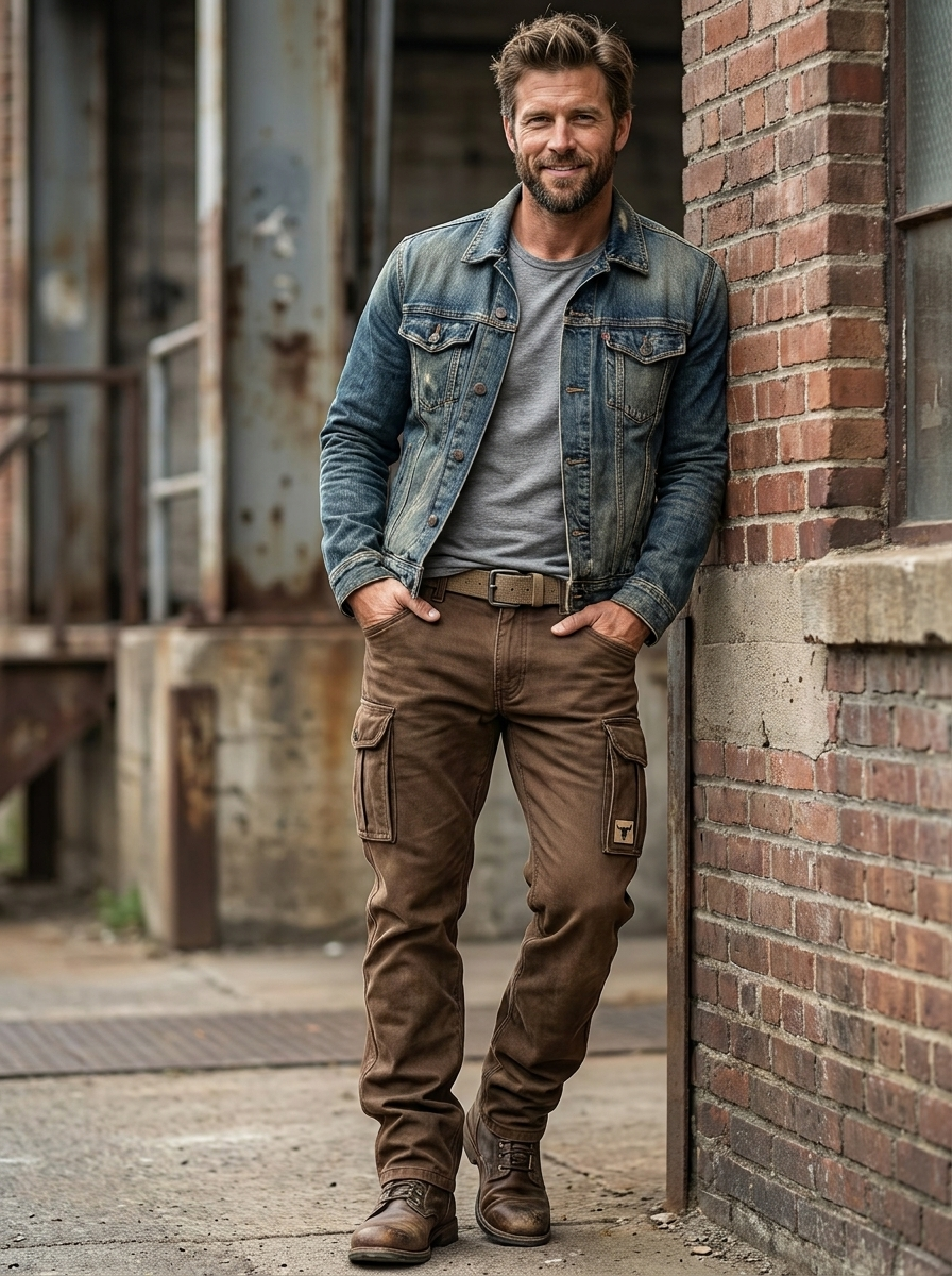 Herren Cargo-Hose für den Herbst in Braun