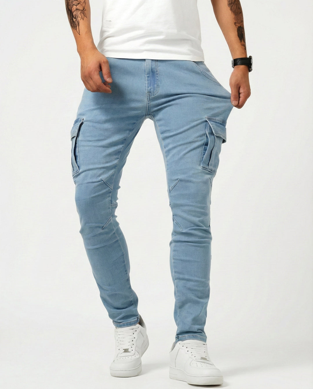Herren Cargo-Hose mit Stretch für den Alltag in Blau