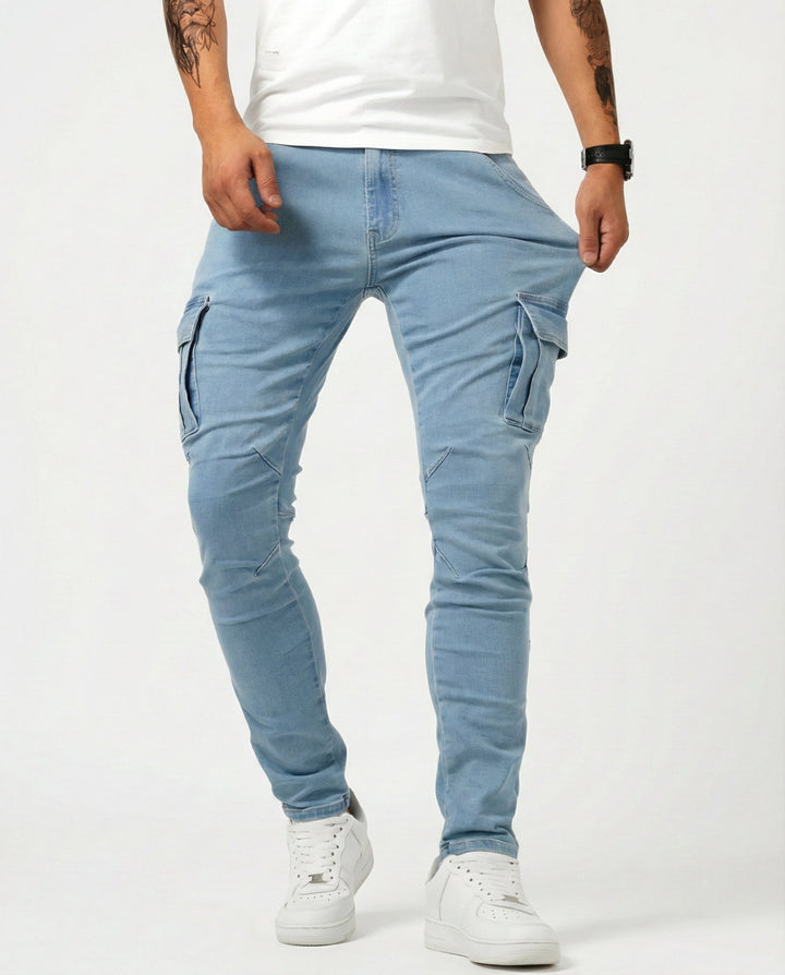 Herren Cargo-Hose mit Stretch für den Alltag in Blau