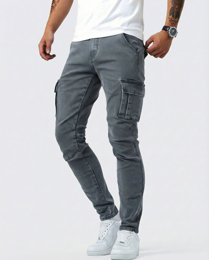 Herren Cargo-Hose mit Stretch für den Alltag in Grau