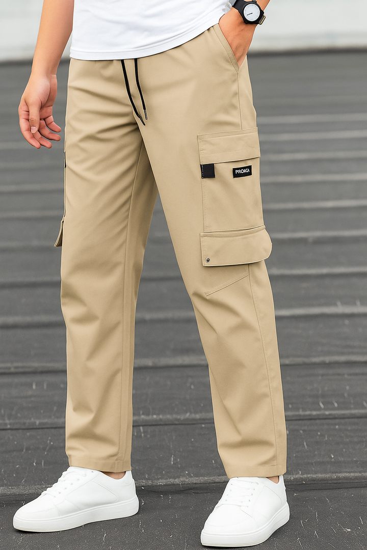 Herren Cargo-Hose Modern für Alltag in Beige