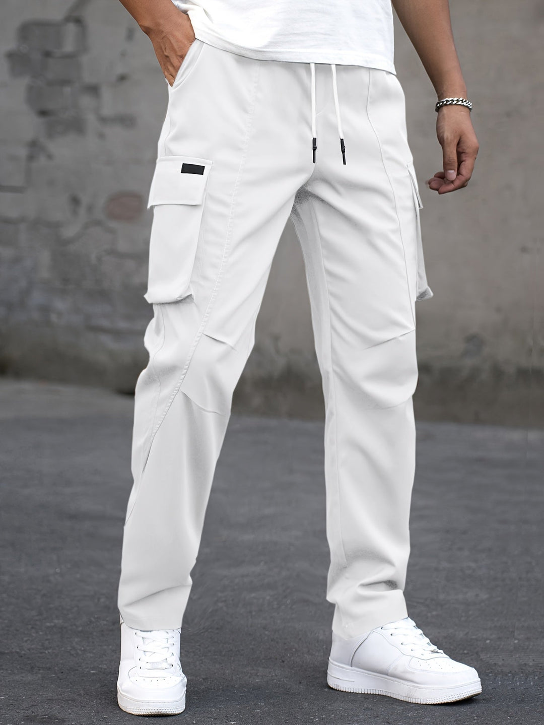 Herren Cargo-Hose Modern für Alltag in Weiß